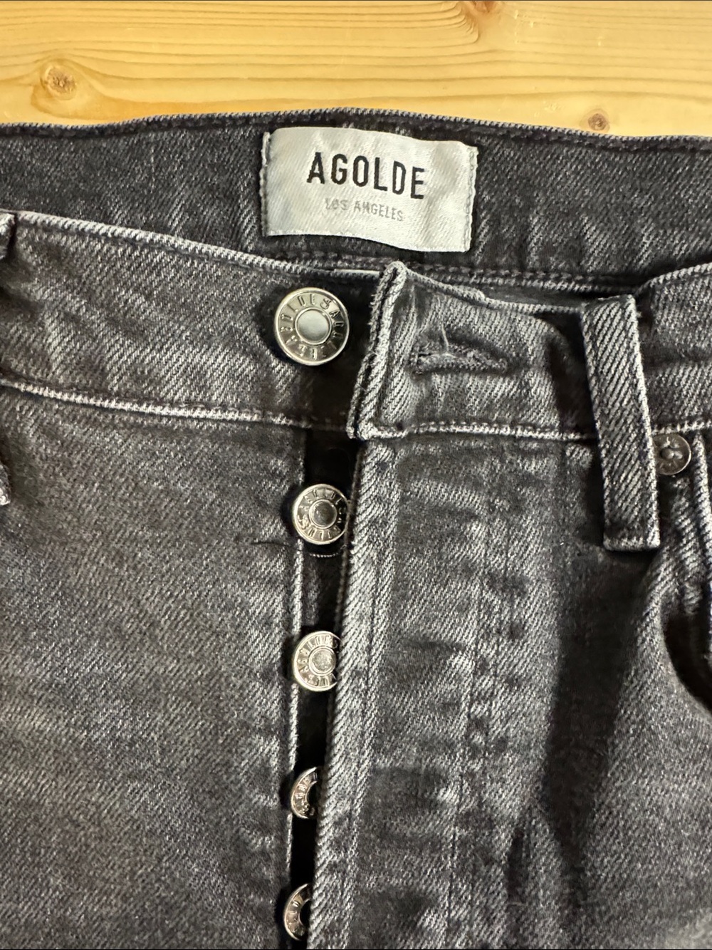 Agolde Women’s High-Rise Button-Fly Jeans in Washed Black